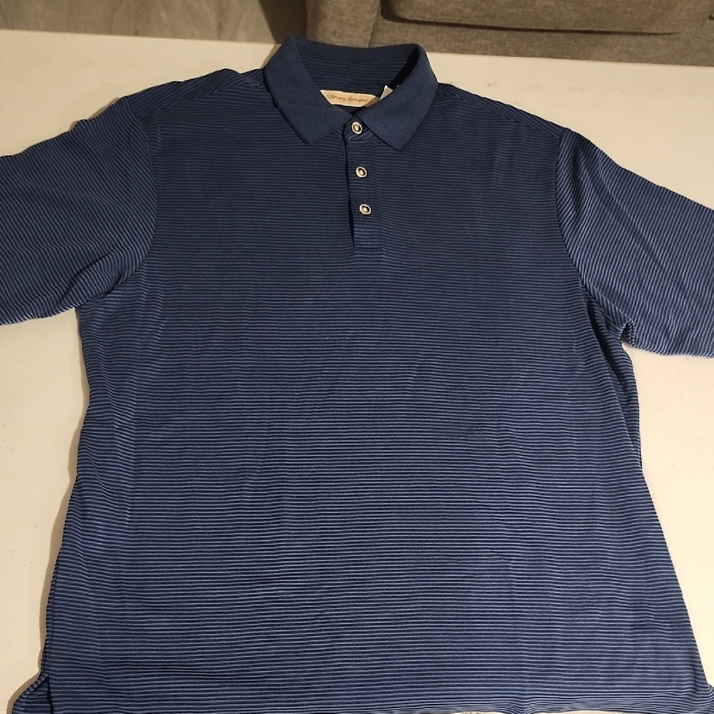 Tommy Bahama Navy Striped Polo Shirt